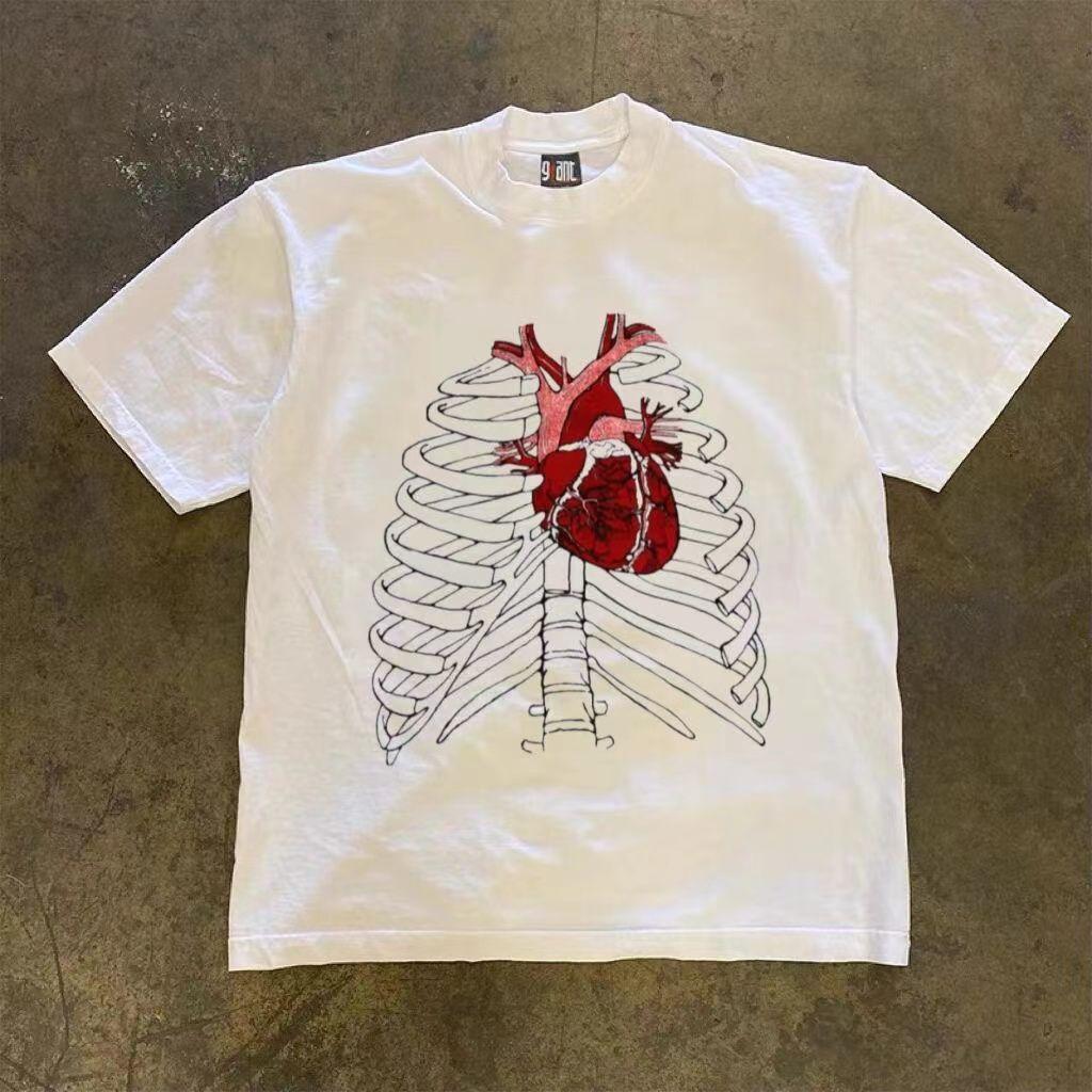 Vintage Anatomical Heart T Shirt Unisex Women Gothic Ribcage Graphic Tee Oversized Casual Short Sleeve Fashion Cotton Tee M
Vintage Anatomical Heart T Shirt Unisex Women Gothic Ribcage Graphic Tee Oversized Casual Short Sleeve Fashion Cotton Tee M