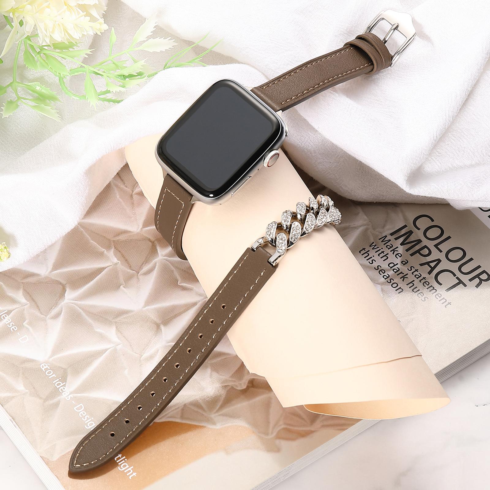 For Apple Watch Series 10 46mm/Ultra 2 Ultra 49mm/Series 9 8 7 45mm/6 5 4 SE (2023) SE (2022) SE 44mm/3 2 1 42mm Watch Band Chain Leather Strap Beige
For Apple Watch Series 10 46mm/Ultra 2 Ultra 49mm/Series 9 8 7 45mm/6 5 4 SE (2023) SE (2022) SE 44mm/3 2 1 42mm Watch Band Chain Leather Strap Beige
