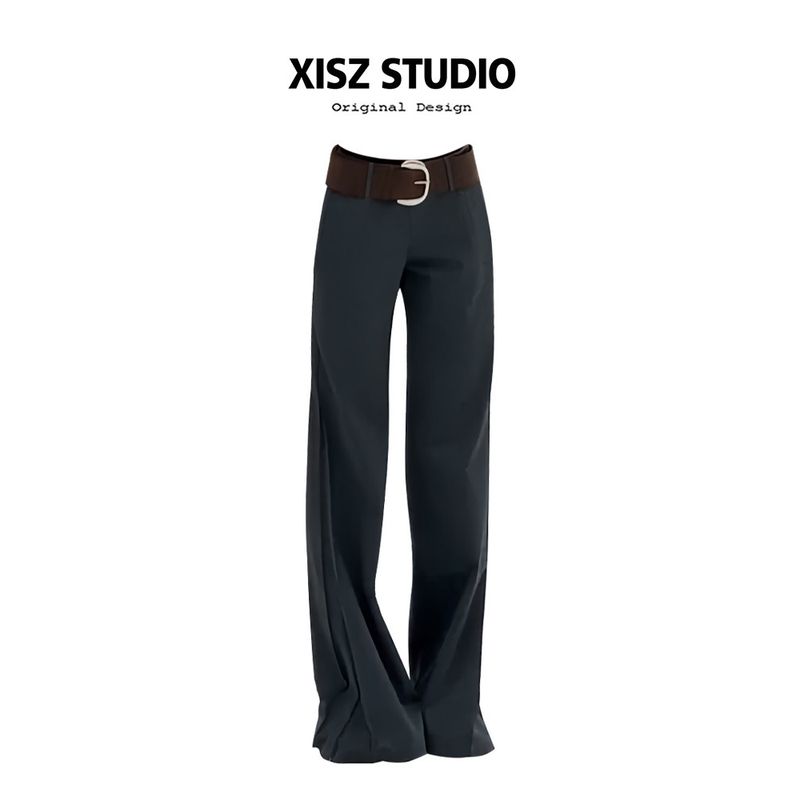 Loose Fit Slimming Straight-Leg Drapey Floor-Length Flared Suit Pants for Women Early Spring Spicy Style Low-Waist Casual Long Pants Trendy Gray + Belt S
Loose Fit Slimming Straight-Leg Drapey Floor-Length Flared Suit Pants for Women Early Spring Spicy Style Low-Waist Casual Long Pants Trendy Gray + Belt S