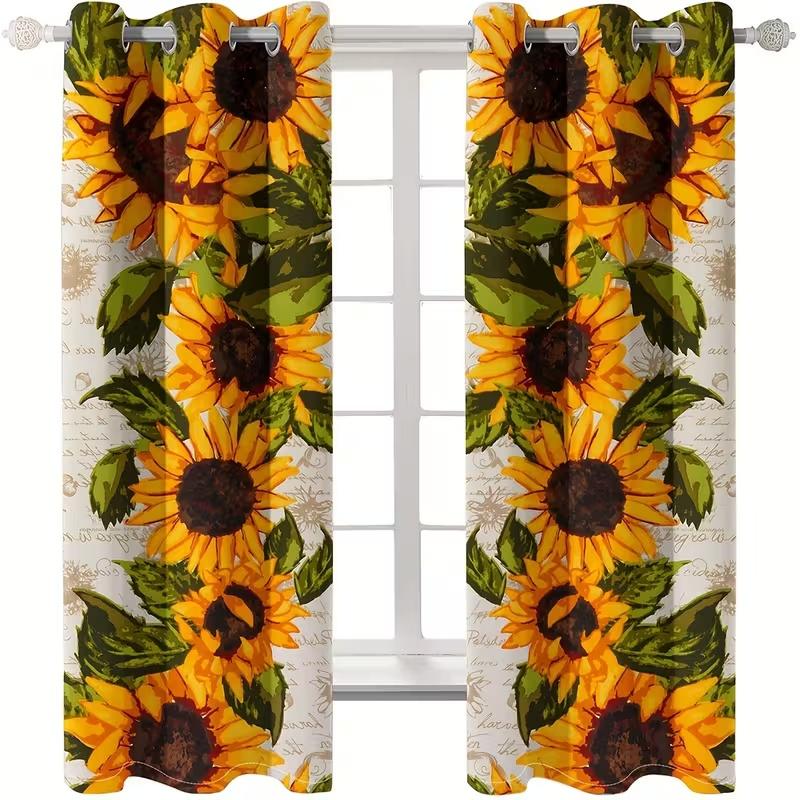 2 Pcs Sunflower print curtains,suitable for bedroom,living room kitchen decoration,home decoration,window decoration 14Wx59L(35x150CM)x2&Grommet Top
2 Pcs Sunflower print curtains,suitable for bedroom,living room kitchen decoration,home decoration,window decoration 14Wx59L(35x150CM)x2&Grommet Top