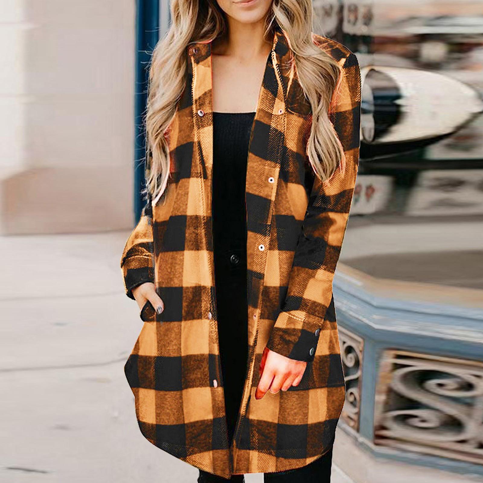 Fashion Women Casual Pockets Lattice Printed Long Sleeve Tops Jacket Coat S жовтий
Fashion Women Casual Pockets Lattice Printed Long Sleeve Tops Jacket Coat S жовтий