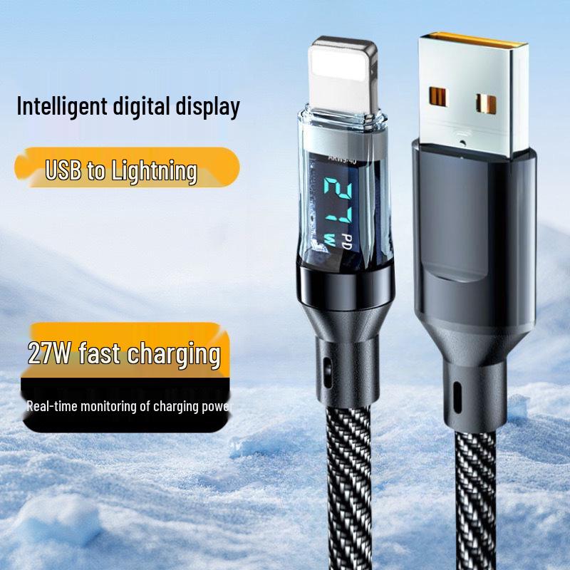 100W Digital Display Fast Charging Cable for Apple, Huawei, and Type-C Devices
100W Digital Display Fast Charging Cable for Apple, Huawei, and Type-C Devices
