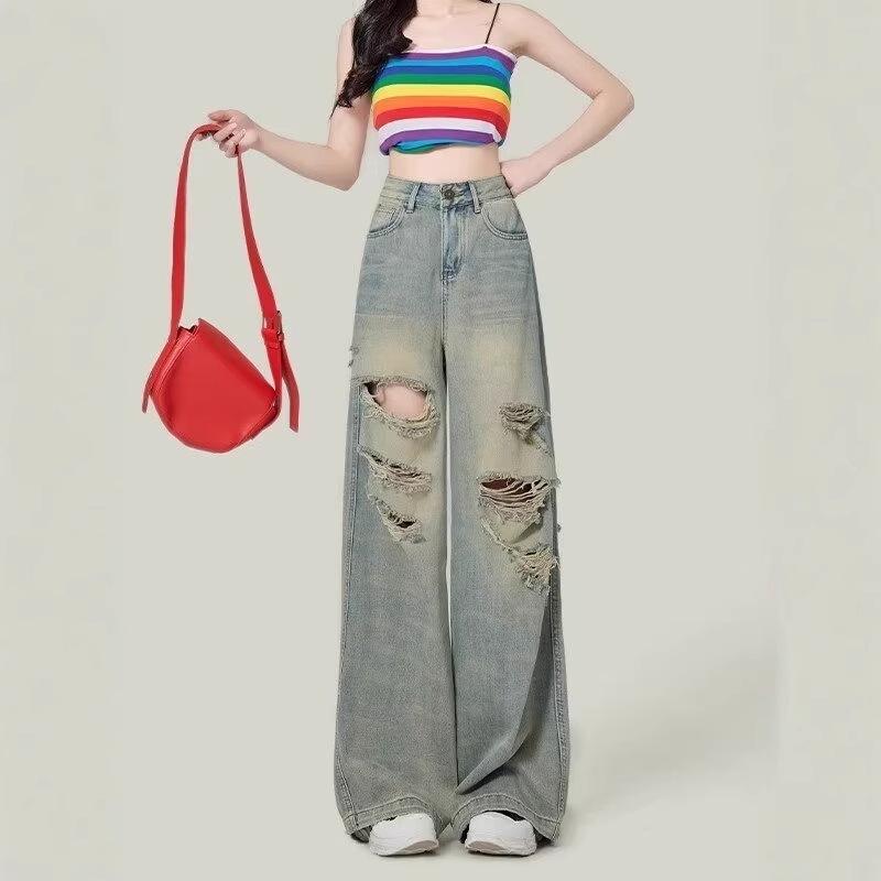 Women s Retro High Waist Ripped Wide Leg Jeans, Slimming Drapey Floor-Length Pants for Autumn 2024 3XL
Women s Retro High Waist Ripped Wide Leg Jeans, Slimming Drapey Floor-Length Pants for Autumn 2024 3XL