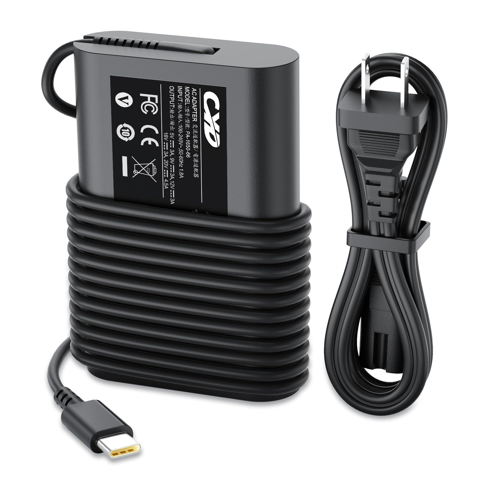 CYD 90 Вт USB C Универсальный адаптер переменного тока Адаптер питания Зарядное устройство для ноутбука Замена Совместимо с Dell Precision Latitude XPS Inspiron Specter X360 чёрный
CYD 90 Вт USB C Универсальный адаптер переменного тока Адаптер питания Зарядное устройство для ноутбука Замена Совместимо с Dell Precision Latitude XPS Inspiron Specter X360 чёрный