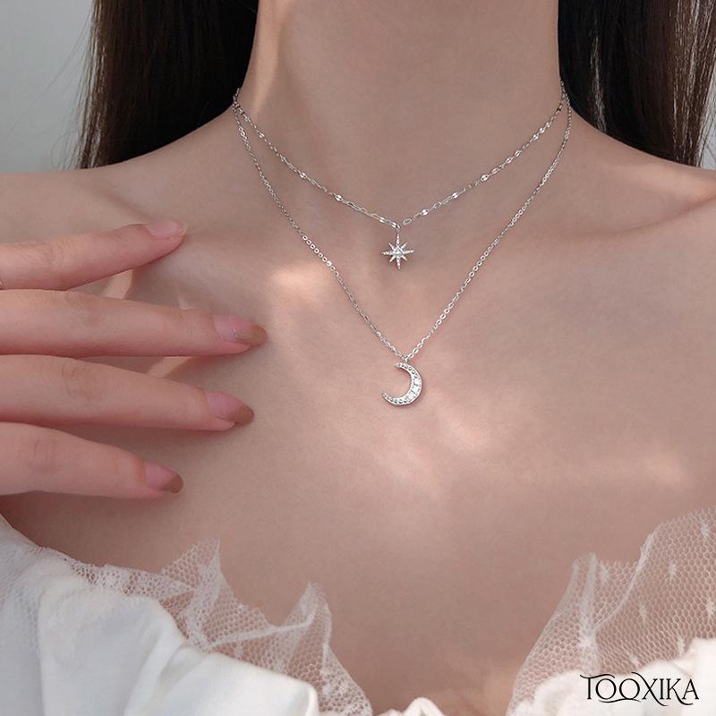 Tooxika двухслойное ожерелье с серебряным бриллиантом, звездой и луной, нишевое женское ожерелье с цепочкой на ключице, дизайн Sense Light, роскошный новый стиль
Tooxika двухслойное ожерелье с серебряным бриллиантом, звездой и луной, нишевое женское ожерелье с цепочкой на ключице, дизайн Sense Light, роскошный новый стиль