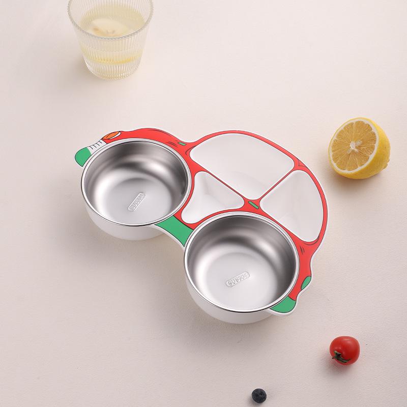 304 Stainless Steel Baby Divided Plate with Removable and Washable Cutlery
304 Stainless Steel Baby Divided Plate with Removable and Washable Cutlery