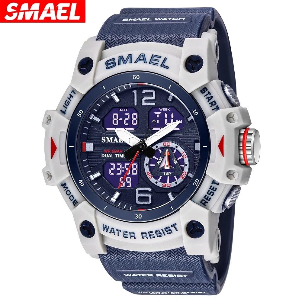 SMAEL Sport Watch Military Wristwatch for Men Alarm Stopwatch LED Digital Back Light Dual Time Display Waterproof Watch Men 8007 чёрный
SMAEL Sport Watch Military Wristwatch for Men Alarm Stopwatch LED Digital Back Light Dual Time Display Waterproof Watch Men 8007 чёрный