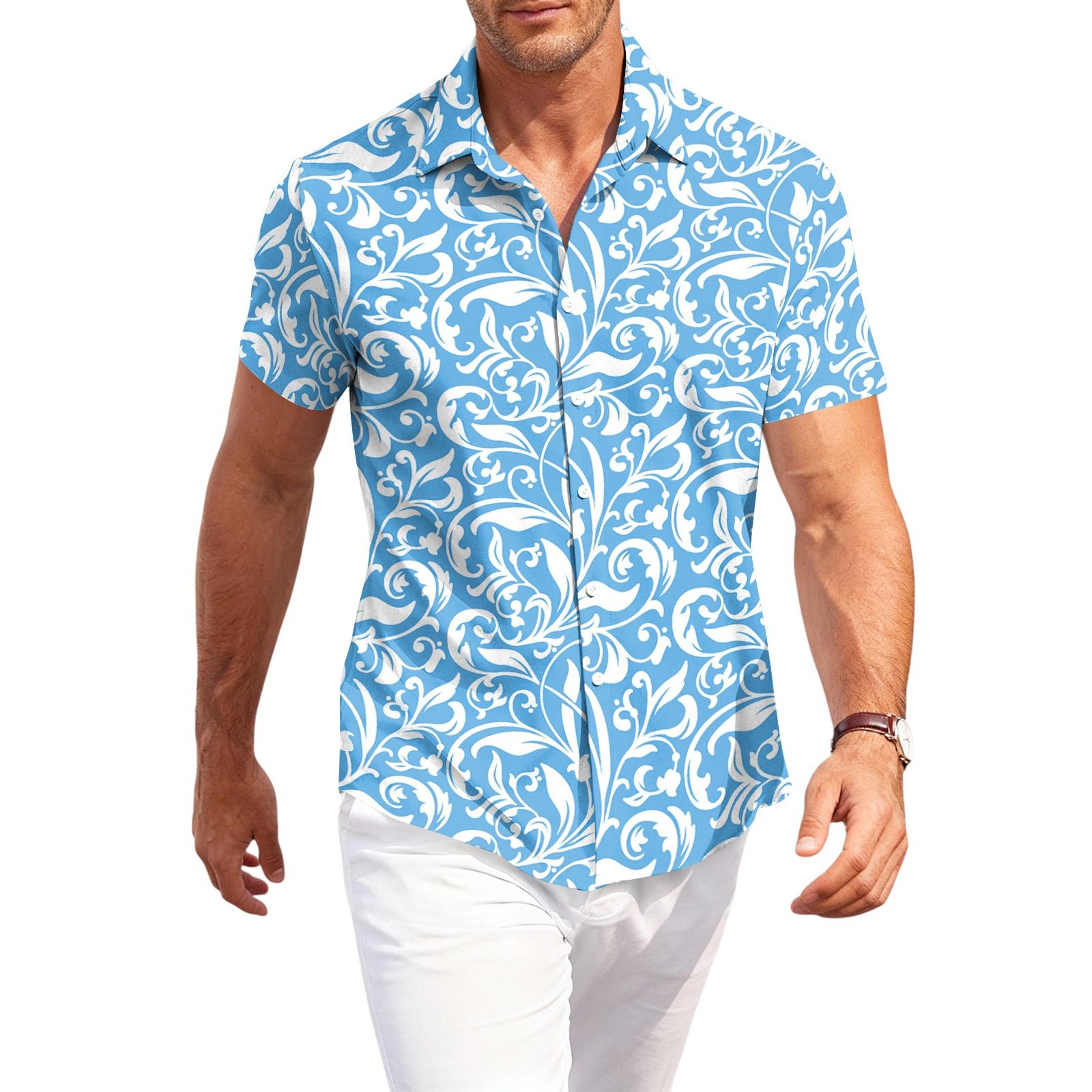 Men s Casual Short Sleeve Button Down Shirt Loose Fit Printed Tropical Palm Tree Pattern Lightweight Summer Beach Shirt S
Men s Casual Short Sleeve Button Down Shirt Loose Fit Printed Tropical Palm Tree Pattern Lightweight Summer Beach Shirt S
