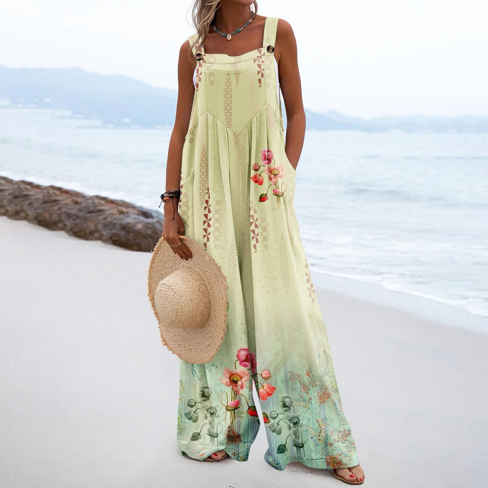 Womens Overalls Casual Print Wide Leg Jumpsuits Bib Rompers Sleeveless Straps With Pockets Outfits L жовтий
Womens Overalls Casual Print Wide Leg Jumpsuits Bib Rompers Sleeveless Straps With Pockets Outfits L жовтий