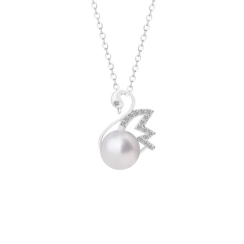 Swan Sterling Silver Necklace with Freshwater Pearl & Zircon Pendant - Women s Elegant Clavicle Chain Sterling Silver 925
Swan Sterling Silver Necklace with Freshwater Pearl & Zircon Pendant - Women s Elegant Clavicle Chain Sterling Silver 925