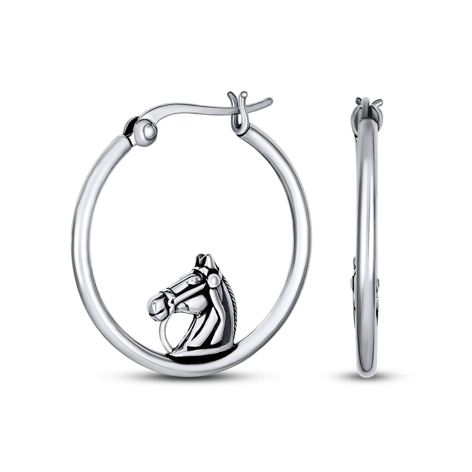 Large Cowgirl Equine Gift Equestrian Horse Hoop Earrings Western Jewelry For Women Teens Oxidized Sterling Silver Inch Diameter .925 1.25
Large Cowgirl Equine Gift Equestrian Horse Hoop Earrings Western Jewelry For Women Teens Oxidized Sterling Silver Inch Diameter .925 1.25