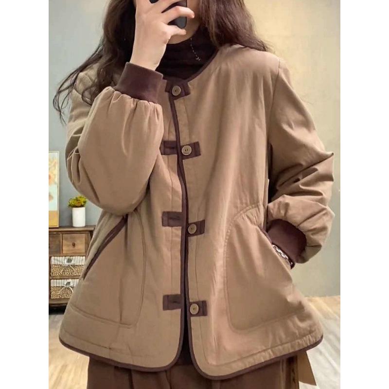 Women s Plus Size Winter Retro Color Block Patchwork Cotton Jacket XL хакі
Women s Plus Size Winter Retro Color Block Patchwork Cotton Jacket XL хакі