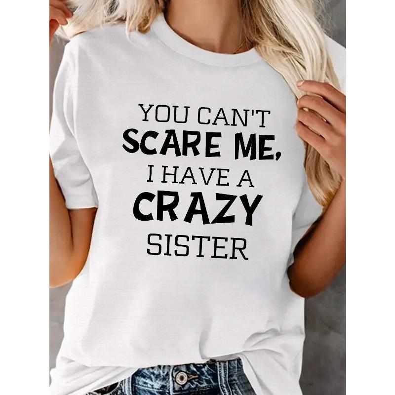 SCARE ME Print Crew Neck T-Shirt, Casual Short Sleeve T-Shirt For Spring & Summer, Women s Clothing S белый
SCARE ME Print Crew Neck T-Shirt, Casual Short Sleeve T-Shirt For Spring & Summer, Women s Clothing S белый