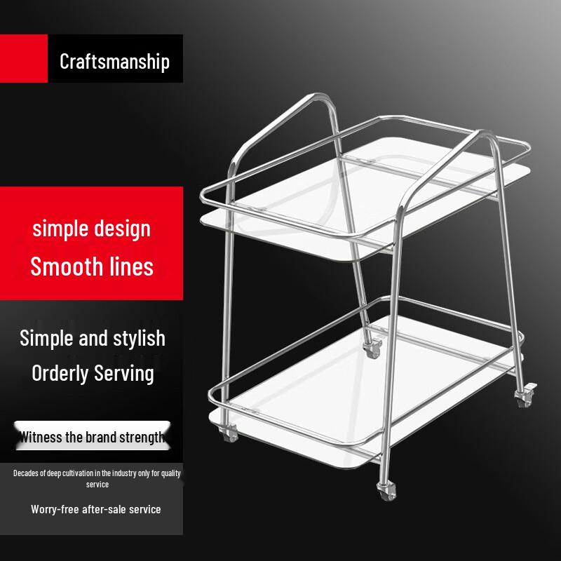 Yingbai Modern 2-Tier Silver Glass Mobile Cart
Yingbai Modern 2-Tier Silver Glass Mobile Cart