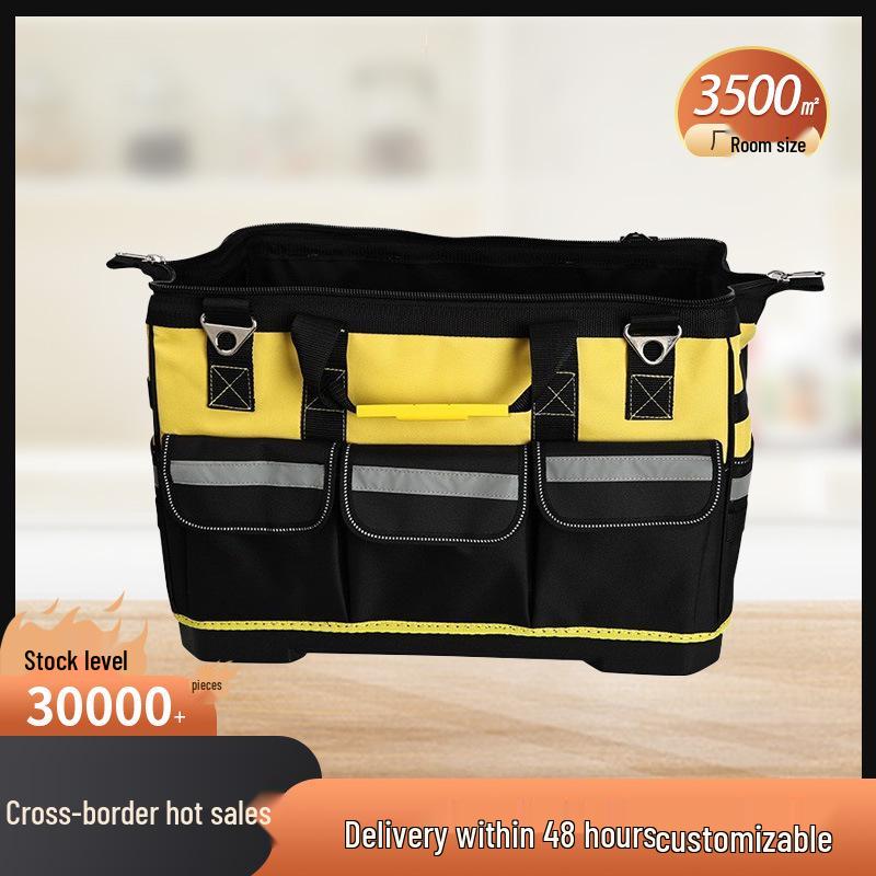 Sturdy Oxford Canvas Electrician Toolkit Bag - Thickened, Durable, Multifunctional for Woodworking & Repairs Yellow Black Plastic Bottom - 13 Inch
Sturdy Oxford Canvas Electrician Toolkit Bag - Thickened, Durable, Multifunctional for Woodworking & Repairs Yellow Black Plastic Bottom - 13 Inch