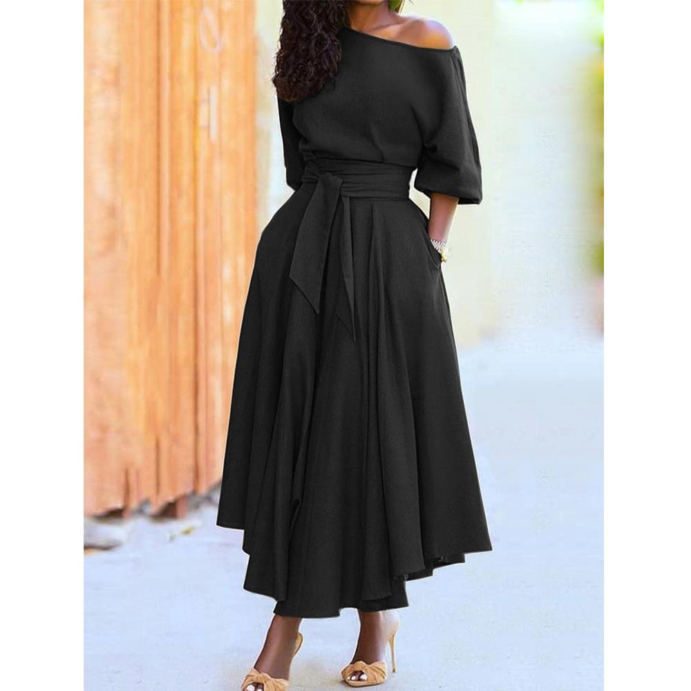 2026 Summer Oblique Shoulder Collar Straps Skirt Waist Temperament Solid Color Dress Women S чёрный
2026 Summer Oblique Shoulder Collar Straps Skirt Waist Temperament Solid Color Dress Women S чёрный