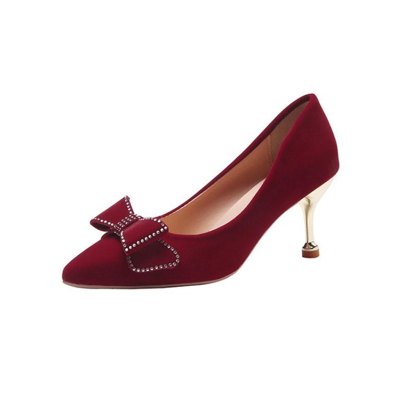 Женские весенне-осенние новые красные туфли-лодочки с бантом из страз, большие свадебные туфли с острым носком, удобные, с неглубоким вырезом, на высоком каблуке 34
Женские весенне-осенние новые красные туфли-лодочки с бантом из страз, большие свадебные туфли с острым носком, удобные, с неглубоким вырезом, на высоком каблуке 34