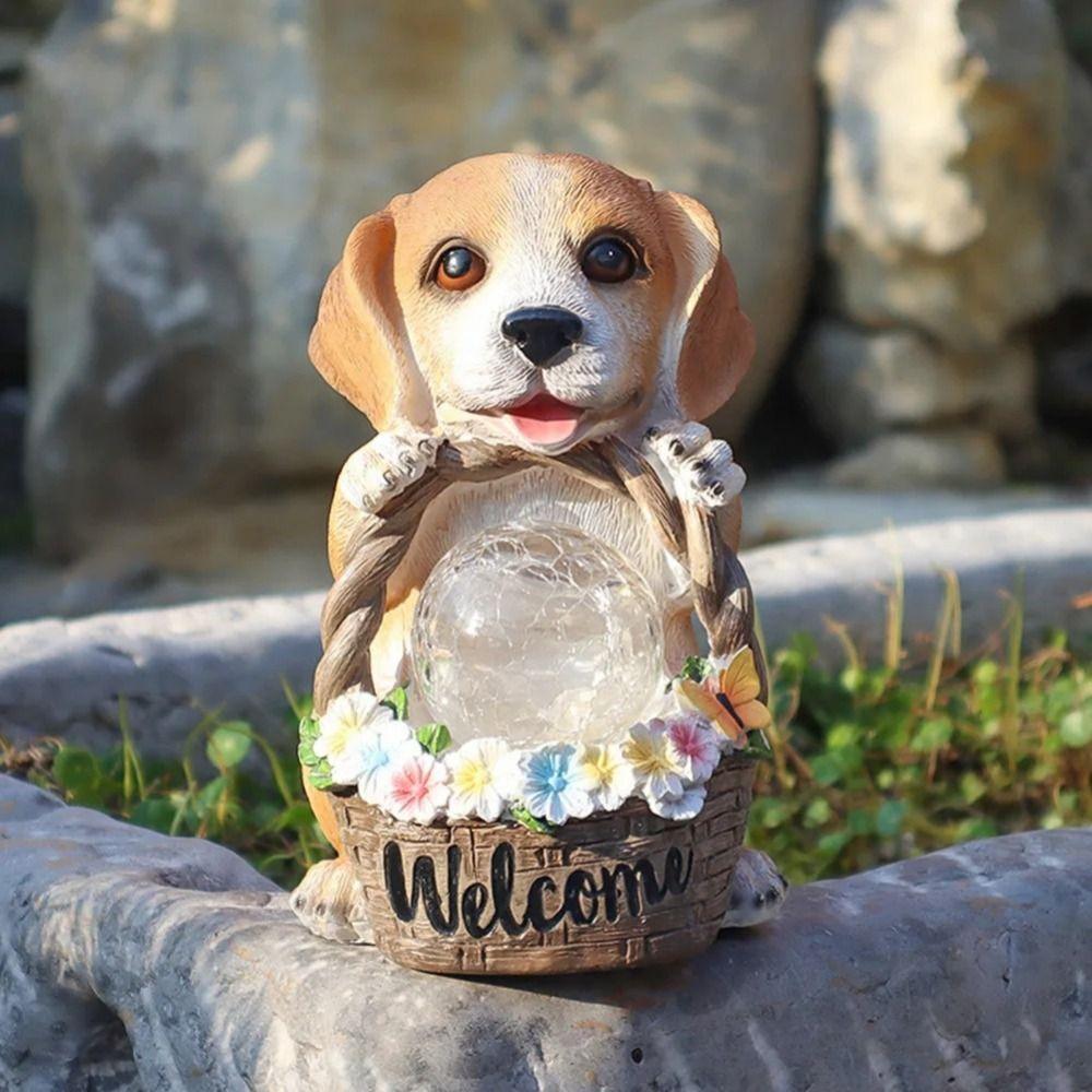 Solar Powered Solar Garden Statues Decor Resin Garden Puppy Sculpture Outside Yard Garden
Solar Powered Solar Garden Statues Decor Resin Garden Puppy Sculpture Outside Yard Garden