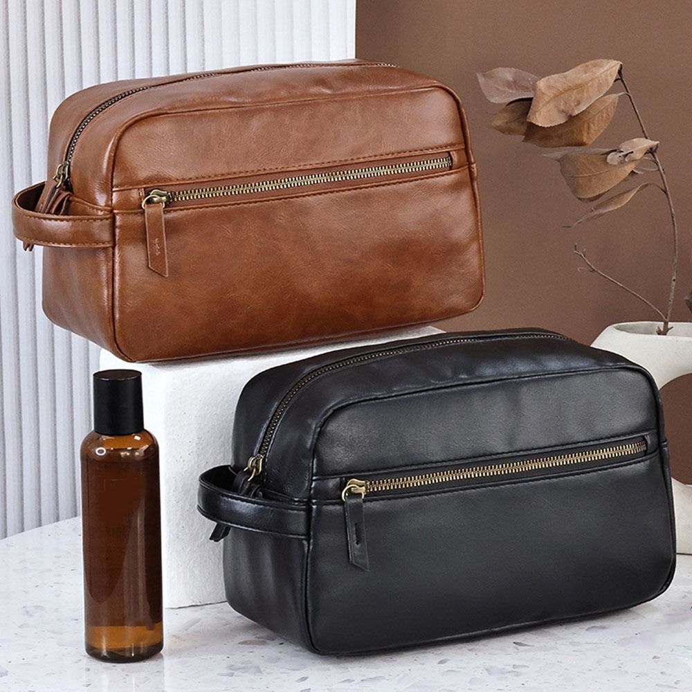 Handheld Cosmetic Storage Bag Zipper Makeup Pouch Fashionable Men Leather Wash Bag for Home чёрный
Handheld Cosmetic Storage Bag Zipper Makeup Pouch Fashionable Men Leather Wash Bag for Home чёрный