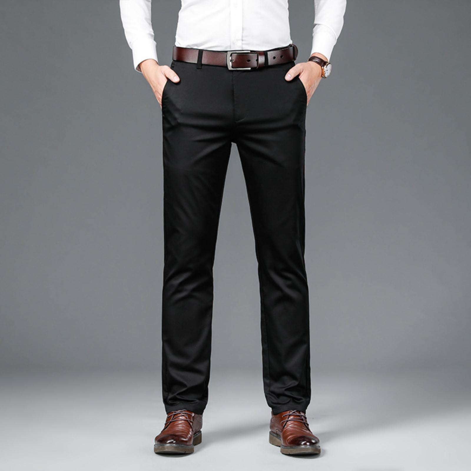 Men s Mid- Casual Trousers Formal Suit Pants Loose Straight Trousers 28 чёрный
Men s Mid- Casual Trousers Formal Suit Pants Loose Straight Trousers 28 чёрный