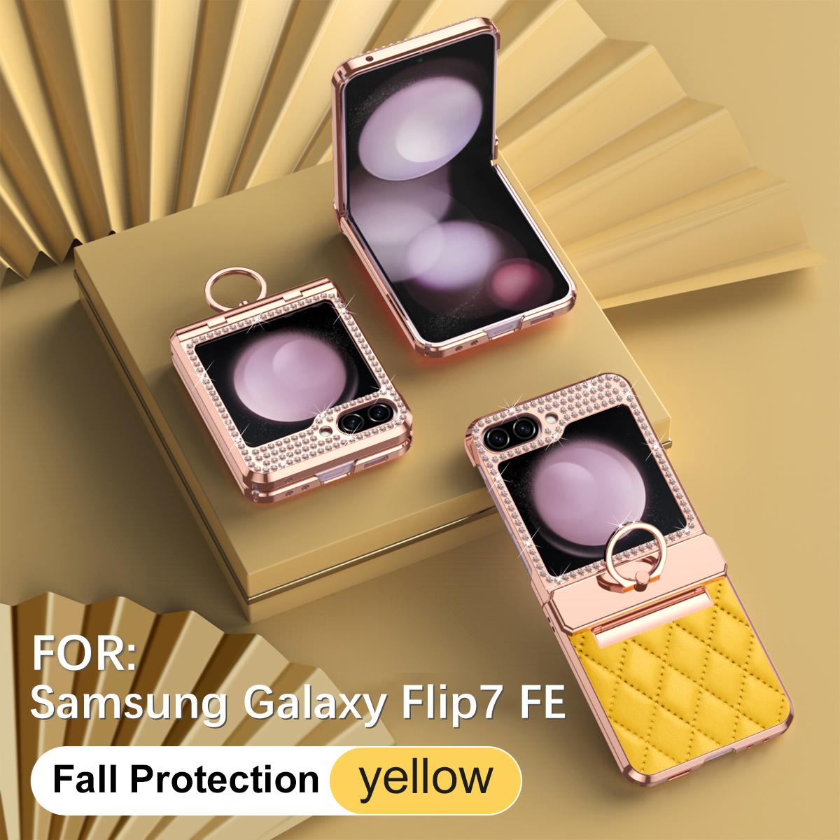 Luxury Fashion Diamonds Leather Plating Ring Holder Case For Samsung Galaxy Z Flip 7 & Flip7 FE Hinge Full Protection Cover PC and Leather&Galaxy Z Flip7 FE жовтий
Luxury Fashion Diamonds Leather Plating Ring Holder Case For Samsung Galaxy Z Flip 7 & Flip7 FE Hinge Full Protection Cover PC and Leather&Galaxy Z Flip7 FE жовтий
