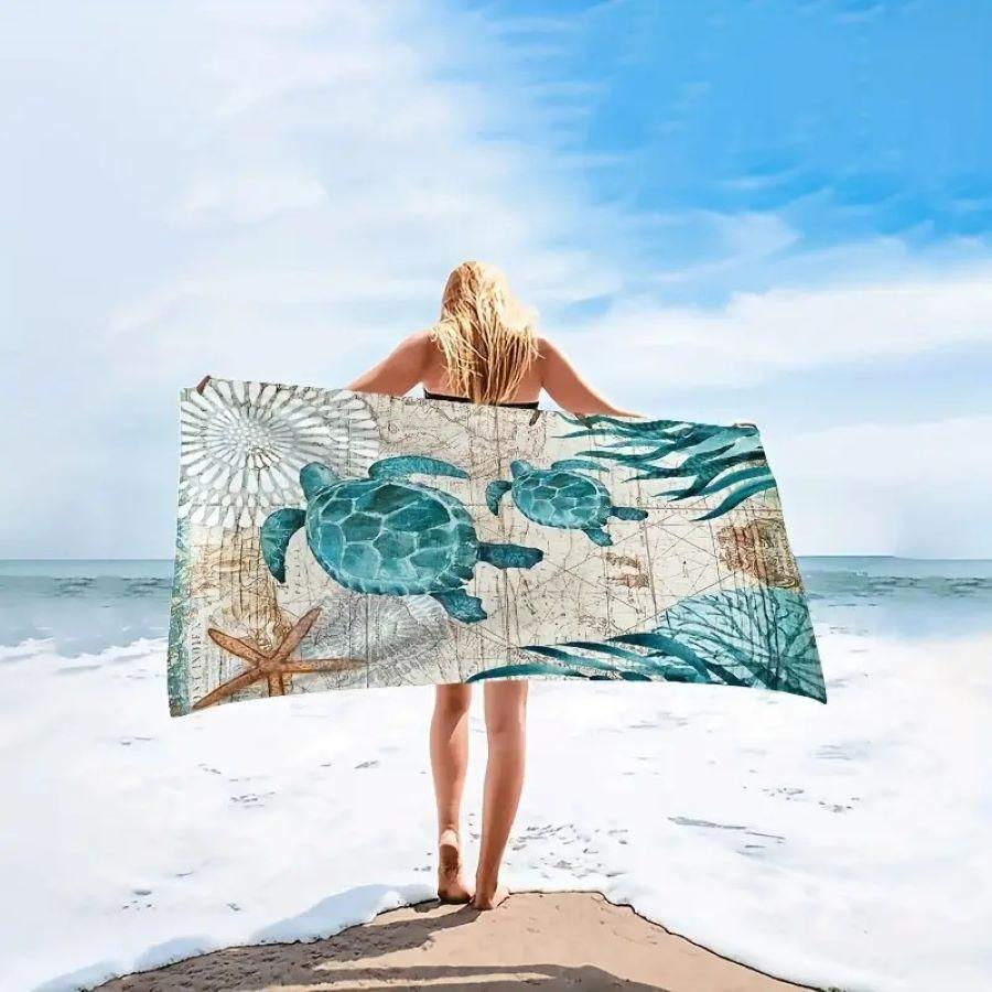 Sea turtle print single side printed beach towel Bath towel is super absorbent, suitable for family light travel W40*H60(CM)
Sea turtle print single side printed beach towel Bath towel is super absorbent, suitable for family light travel W40*H60(CM)