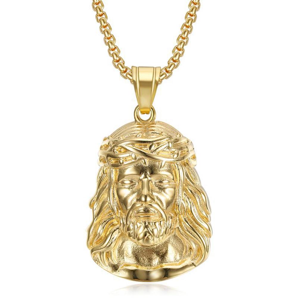 Vintage Gold Pendant Necklace for Jesus Christ, Religious Christian Jewelry Chain, 3D Hip Hop Necklace for Daily Wear & Gift
Vintage Gold Pendant Necklace for Jesus Christ, Religious Christian Jewelry Chain, 3D Hip Hop Necklace for Daily Wear & Gift