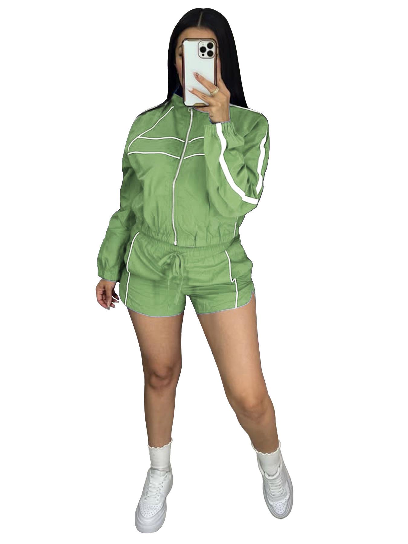 Women s Two-Piece Set: Long Sleeve Zipper Top and Color Block Shorts Double Extra Large светло-зеленый
Women s Two-Piece Set: Long Sleeve Zipper Top and Color Block Shorts Double Extra Large светло-зеленый