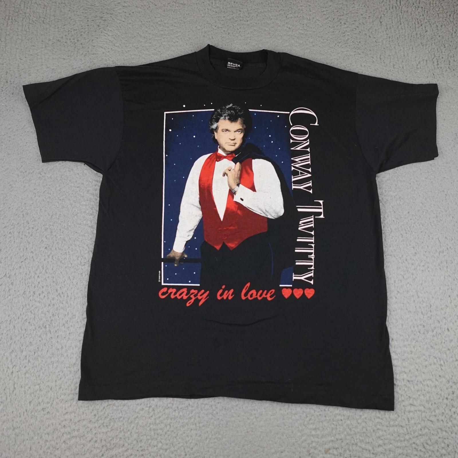 Vintage Conway Twitty Shirt Mens XL Black Crazy in Love Single Stitch USA Made XL
Vintage Conway Twitty Shirt Mens XL Black Crazy in Love Single Stitch USA Made XL