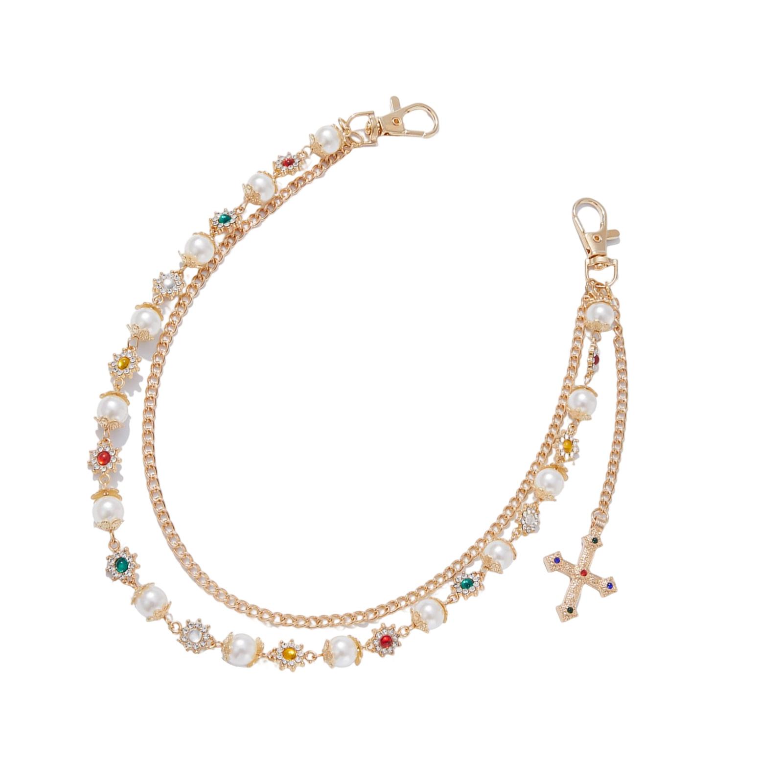 Элегантная поясная цепочка с перекрещенной подвеской, имитация жемчуга, аксессуар для брюк, ювелирное украшение для стильного дополнения образа золотой
Элегантная поясная цепочка с перекрещенной подвеской, имитация жемчуга, аксессуар для брюк, ювелирное украшение для стильного дополнения образа золотой