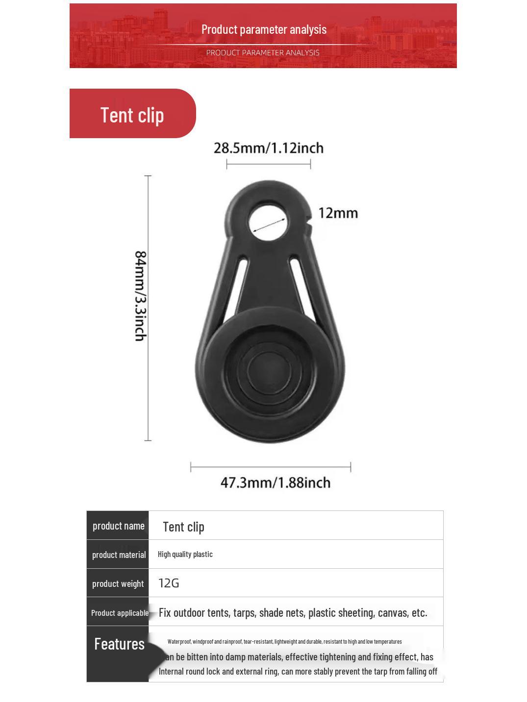 Tent Clip for Sunshade, Canopy, and Greenhouse – Outdoor Fixing Buckle
Tent Clip for Sunshade, Canopy, and Greenhouse – Outdoor Fixing Buckle