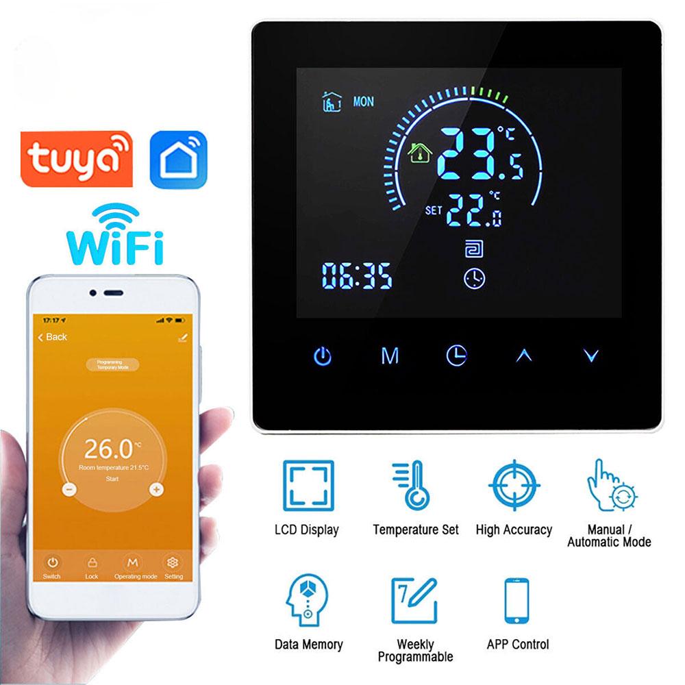 Умный термостат Tuya Wi-Fi для воды/отопления/газового котла, пульт дистанционного управления для Alexa
Умный термостат Tuya Wi-Fi для воды/отопления/газового котла, пульт дистанционного управления для Alexa