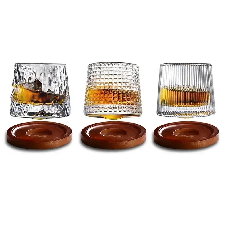 160ML novelty rotatable whiskey glass cup barware old fashioned wine glass with wooden base for Liquor Scotch Bourbon 160ML
160ML novelty rotatable whiskey glass cup barware old fashioned wine glass with wooden base for Liquor Scotch Bourbon 160ML
