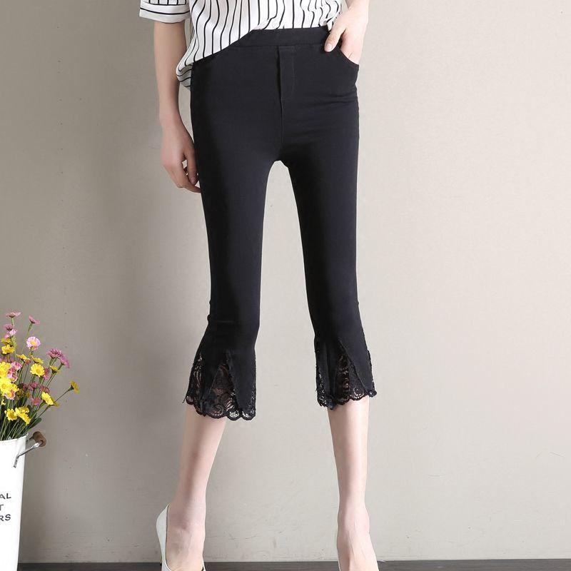 Summer Women Clothing Capris Pants Thin Splicing Lace Korean Fashion High Waist Solid Casual Slim Trousers XS чорний
Summer Women Clothing Capris Pants Thin Splicing Lace Korean Fashion High Waist Solid Casual Slim Trousers XS чорний