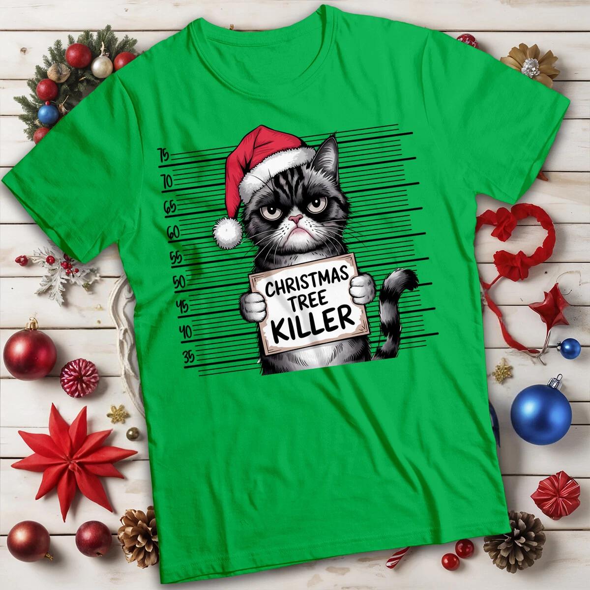 Christmas Tree T-Shirts Killer Cat Funny Tee 120
Christmas Tree T-Shirts Killer Cat Funny Tee 120