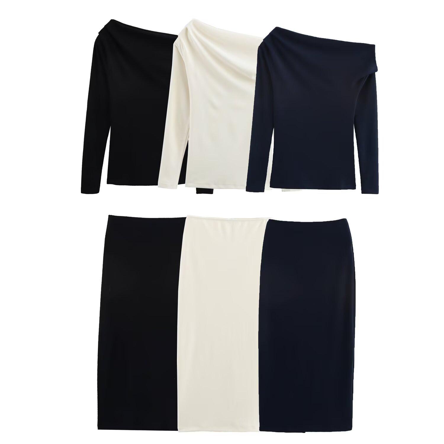 Spring 2025 Women s Slim-Fit Asymmetrical Long-Sleeve Top & High-Waisted Midi Skirt Set Large
Spring 2025 Women s Slim-Fit Asymmetrical Long-Sleeve Top & High-Waisted Midi Skirt Set Large