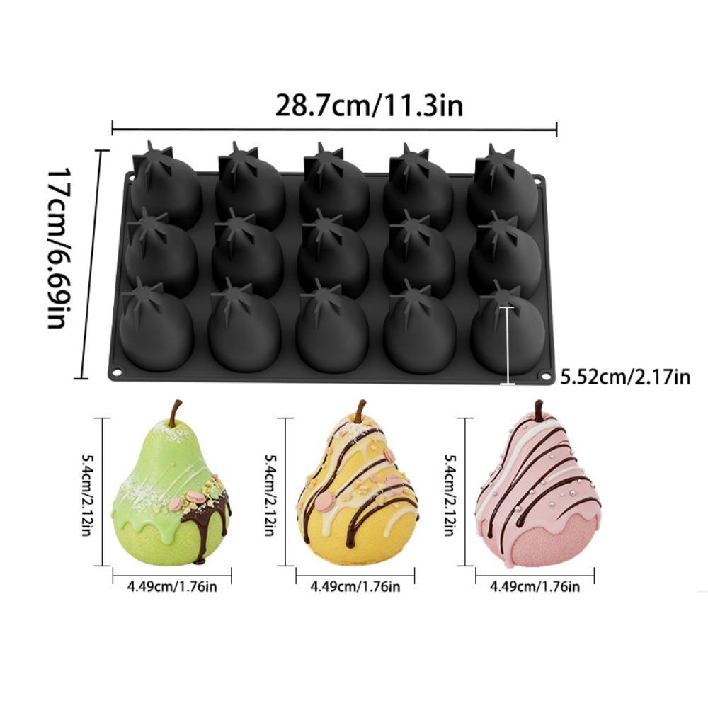 15 Cavity 3D Pear Silicone Mold Nonstick Heat-Resistant Baking Mousse Cake Mould Reusable DIY French Dessert Molds Soap Ice Cube чорний
15 Cavity 3D Pear Silicone Mold Nonstick Heat-Resistant Baking Mousse Cake Mould Reusable DIY French Dessert Molds Soap Ice Cube чорний