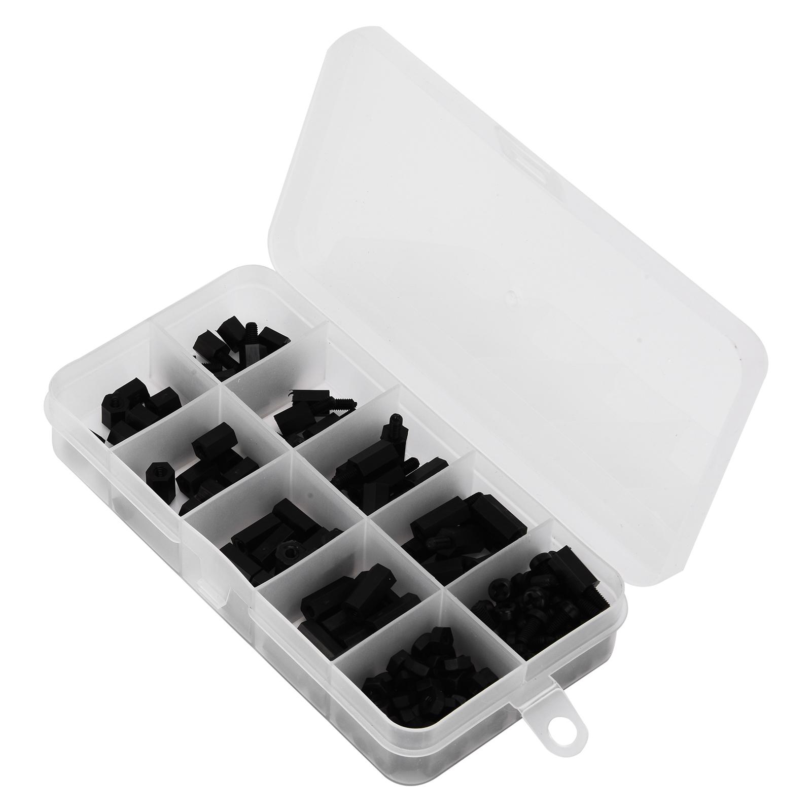 Комплект из 180 винтов и гаек, черный нейлон M3, шестигранник, одинарный, двойной проход, набор крепежей
Комплект из 180 винтов и гаек, черный нейлон M3, шестигранник, одинарный, двойной проход, набор крепежей