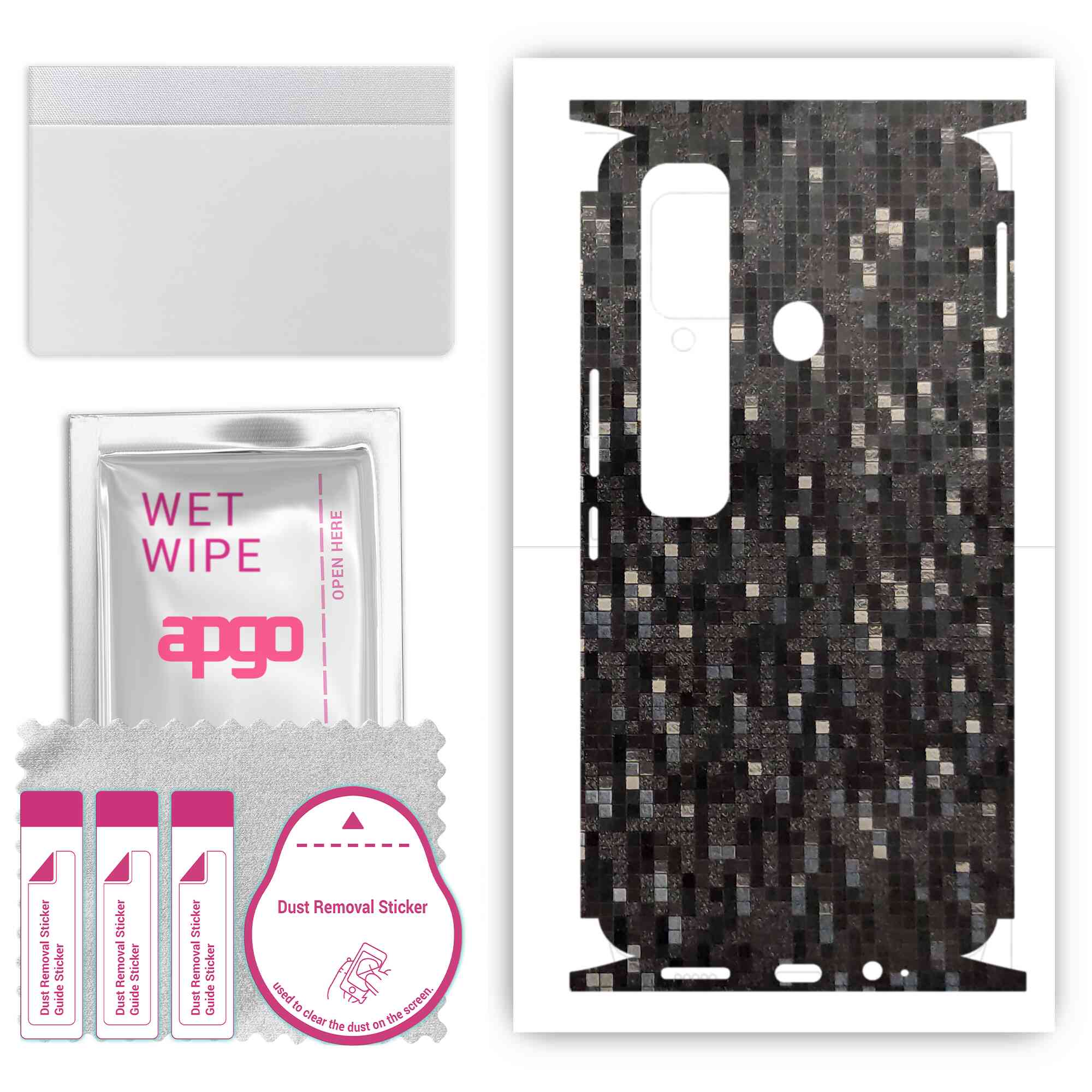 Apgo Protective Skin Sticker for the back+sides compatible with Tecno Spark 7 Pro, Full Wrap Film, Foil, Vinyl - Pattern Carbon Black Pixel
Apgo Protective Skin Sticker for the back+sides compatible with Tecno Spark 7 Pro, Full Wrap Film, Foil, Vinyl - Pattern Carbon Black Pixel