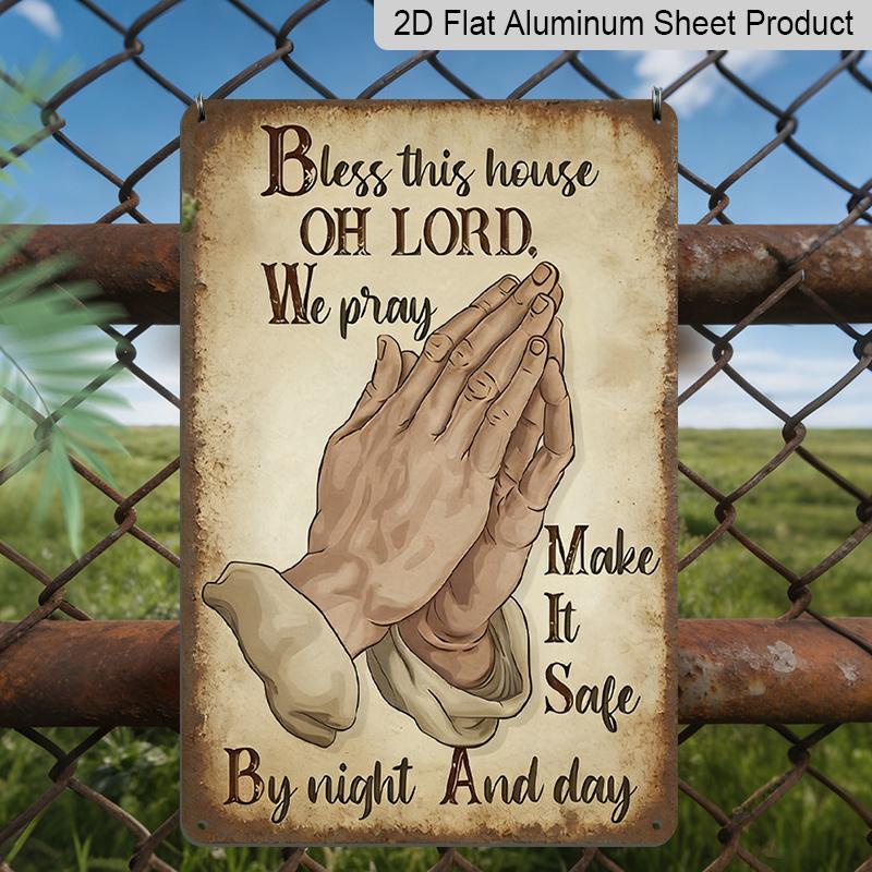 2D Flat, 1pc Bless This House Oh Lord Praying Hands Metal Aluminum Sign, Retro Christian Wall Decor, Indoor/Outdoor Decor, Yard Decor, Porch Decor 20*30cm
2D Flat, 1pc Bless This House Oh Lord Praying Hands Metal Aluminum Sign, Retro Christian Wall Decor, Indoor/Outdoor Decor, Yard Decor, Porch Decor 20*30cm