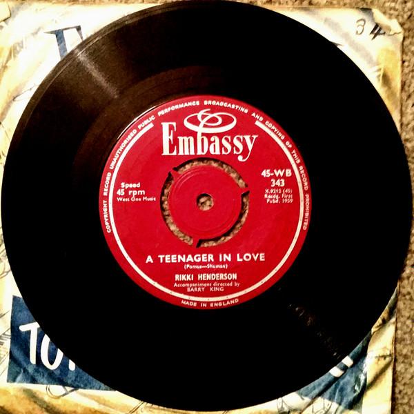 7inch Record RIKKI HENDERSON A Teenager In Love Personality 45WB343 Embassy 1959 UK Pop Used
7inch Record RIKKI HENDERSON A Teenager In Love Personality 45WB343 Embassy 1959 UK Pop Used