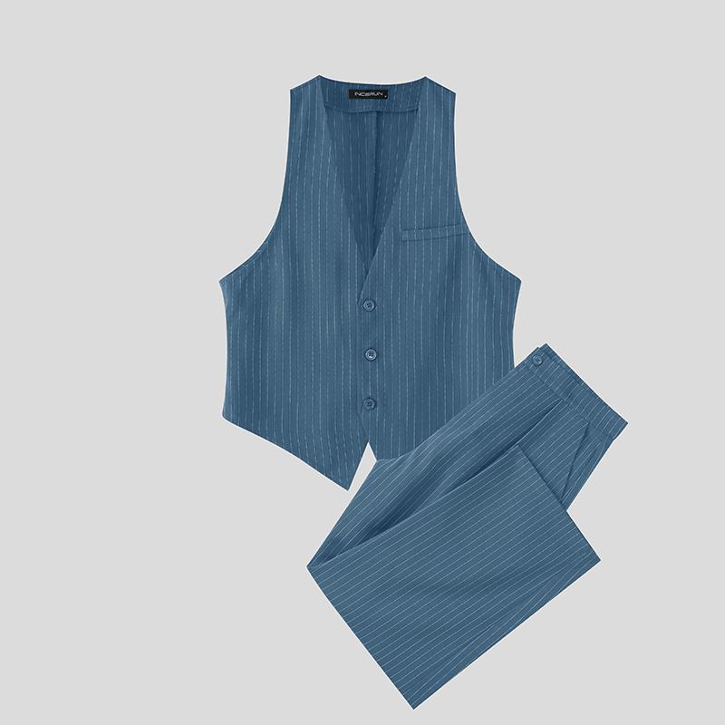 INCERUN Two Pieces Men Sleeveless Striped Waistcoat and Long Straight Pants Sets 5XL синий
INCERUN Two Pieces Men Sleeveless Striped Waistcoat and Long Straight Pants Sets 5XL синий
