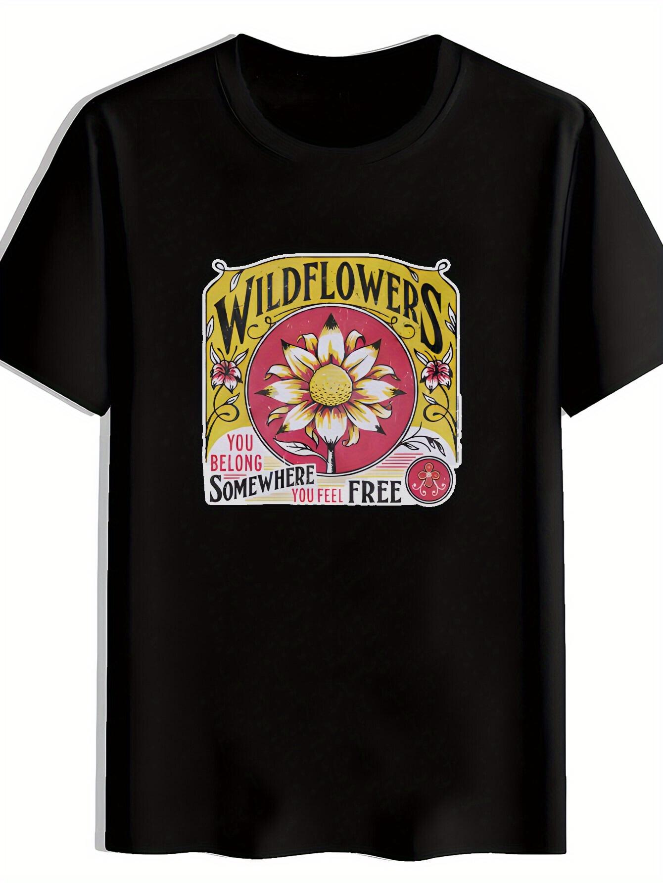 Vintage Rock Band Graphic T-shirt - Black Short Sleeve Round Neck Casual Summer Tee with Wildflowers Design XXL
Vintage Rock Band Graphic T-shirt - Black Short Sleeve Round Neck Casual Summer Tee with Wildflowers Design XXL