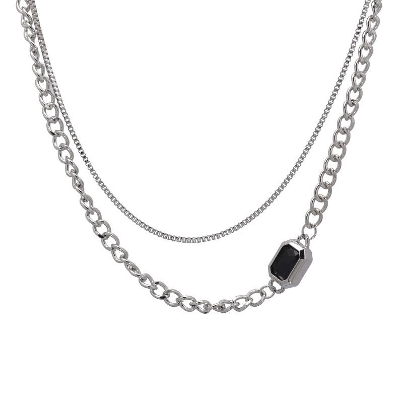 Titanium steel retro black gemstone double-layer necklace stacked with simple ins cold style fashion sweater chain pendant accessories women
Titanium steel retro black gemstone double-layer necklace stacked with simple ins cold style fashion sweater chain pendant accessories women