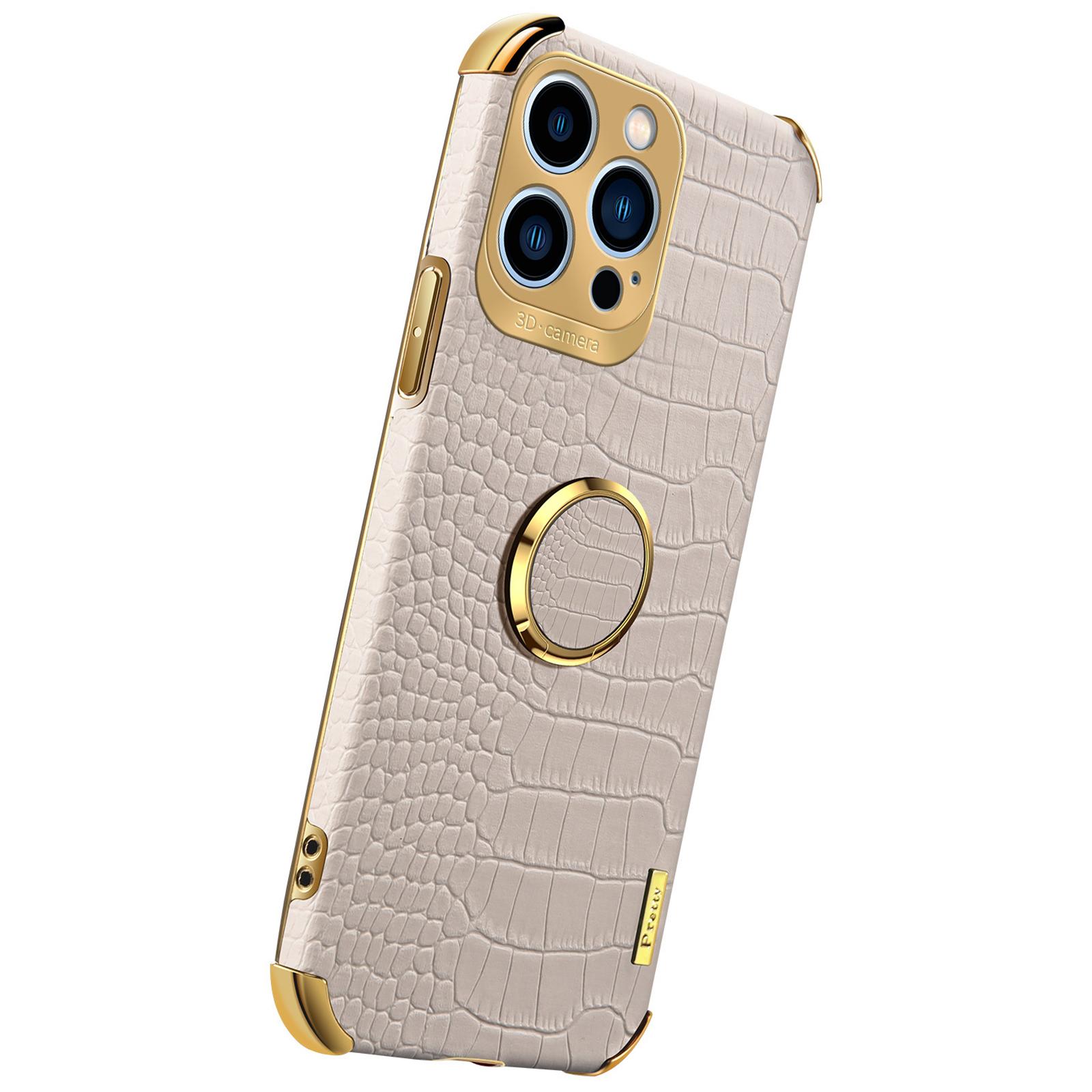 For iPhone 15 Pro Max Ring Kickstand Phone Case Crocodile Texture Leather+TPU Anti-scratch Cover White
For iPhone 15 Pro Max Ring Kickstand Phone Case Crocodile Texture Leather+TPU Anti-scratch Cover White