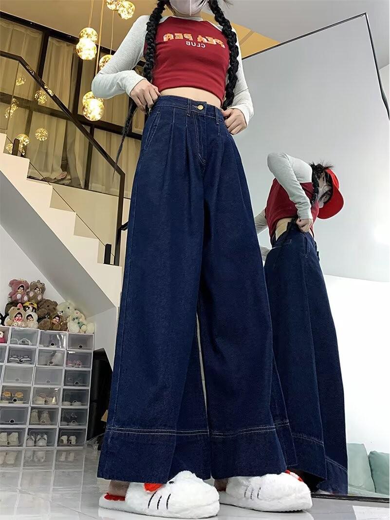 Женские джинсы ретро черного цвета больших размеров - Весна/Осень 2025, Свободные, Стройнящие, С высокой талией, Прямые, Широкие штанины L темно-синий
Женские джинсы ретро черного цвета больших размеров - Весна/Осень 2025, Свободные, Стройнящие, С высокой талией, Прямые, Широкие штанины L темно-синий