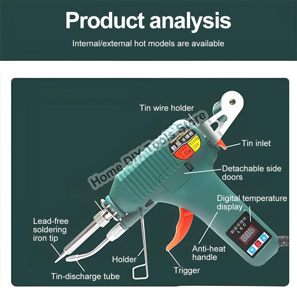 80/120W Digital Display Soldering Iron Gun 180-520°C Adjustable Temperature Automatic Send Tin Gun Repair DIY Tool
80/120W Digital Display Soldering Iron Gun 180-520°C Adjustable Temperature Automatic Send Tin Gun Repair DIY Tool