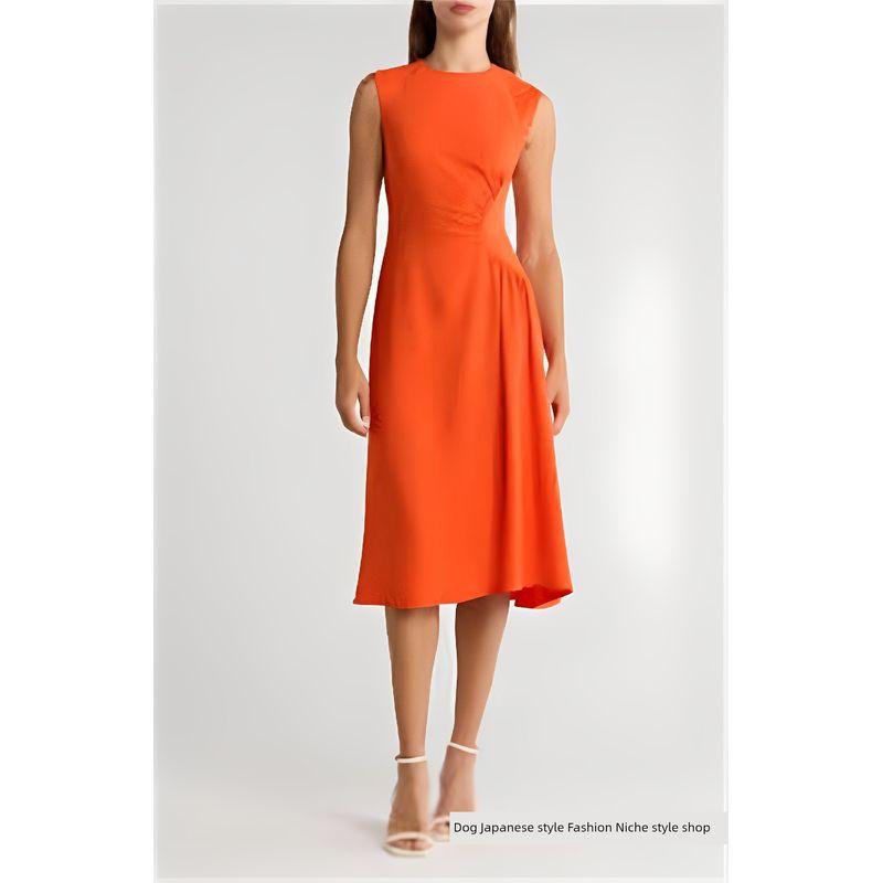 New British RS Pure Yuan Niche Orange Sleeveless Waist Hugging Slimming Commuter Temperament Long Dress Orange 14
New British RS Pure Yuan Niche Orange Sleeveless Waist Hugging Slimming Commuter Temperament Long Dress Orange 14