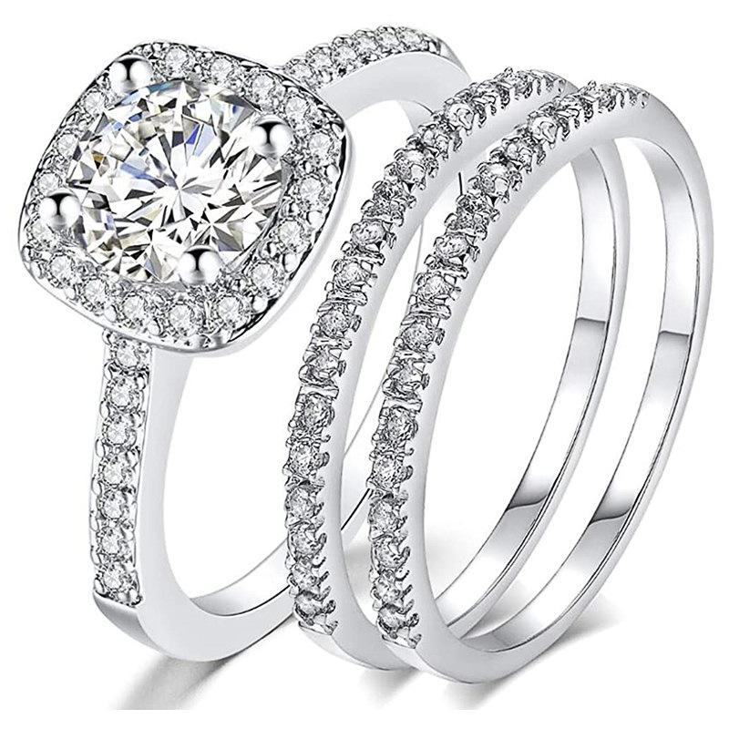 Square geometry personalized ring three piece set cubic zirconia ring high-end light luxury bride wedding wearing sparkling jewe 6
Square geometry personalized ring three piece set cubic zirconia ring high-end light luxury bride wedding wearing sparkling jewe 6