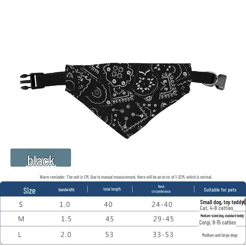 Adjustable Cute Print Dog Scarf Bib for Small/Medium Breeds - New Style Comfortable Triangle Bandana S-1.0CM
Adjustable Cute Print Dog Scarf Bib for Small/Medium Breeds - New Style Comfortable Triangle Bandana S-1.0CM